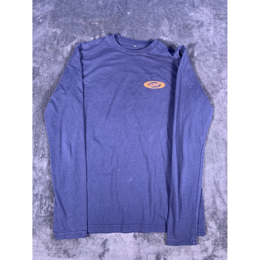 Oakley Men's Long Sleeve T-Shirt Size M Blue Cotton Graphic Logo Crewneck Used
